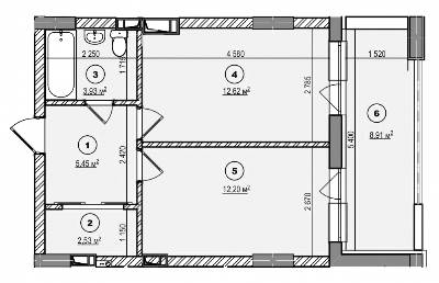 1-кімнатна 41.18 м² в ЖК Struetinsky Residence від 20 680 грн/м², Київ