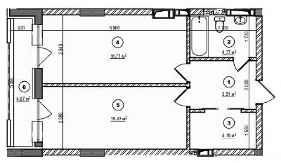 1-кімнатна 49.01 м² в ЖК Struetinsky Residence від 18 095 грн/м², Київ