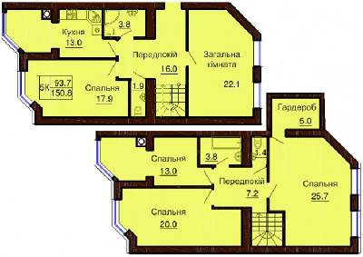 5+ комнат 150.8 м² в ЖК София Клубный от 16 650 грн/м², с. Софиевская Борщаговка