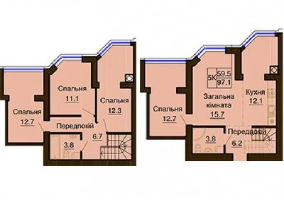 5+ комнат 97.1 м² в ЖК София Клубный от 16 650 грн/м², с. Софиевская Борщаговка