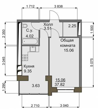 1-комнатная 38.3 м² в ЖК Софиевский квартал от 20 600 грн/м², с. Софиевская Борщаговка
