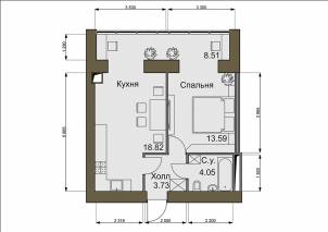 1-комнатная 44.44 м² в ЖК Софиевский квартал от 16 500 грн/м², с. Софиевская Борщаговка