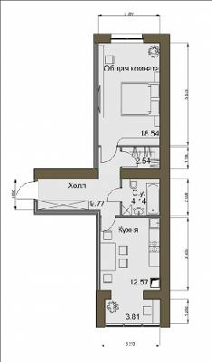 1-комнатная 52 м² в ЖК Софиевский квартал от 16 400 грн/м², с. Софиевская Борщаговка