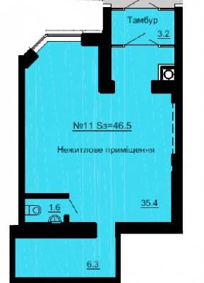 Помещение свободного назначения 46.5 м² в ЖК София Клубный от застройщика, с. Софиевская Борщаговка