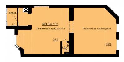Помещение свободного назначения 77.2 м² в ЖК София Клубный от застройщика, с. Софиевская Борщаговка