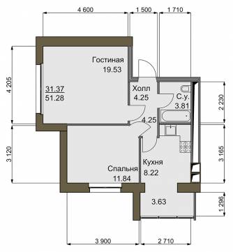 2-комнатная 51.2 м² в ЖК Софиевский квартал от 13 500 грн/м², с. Софиевская Борщаговка