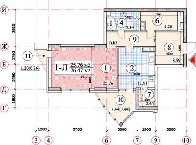 1-кімнатна 76.47 м² в ЖК Покровський посад від 76 550 грн/м², Київ