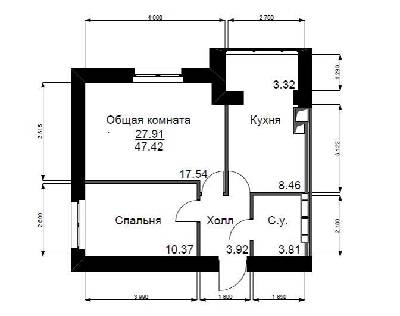2-комнатная 47.42 м² в ЖК Софиевский квартал от 15 100 грн/м², с. Софиевская Борщаговка