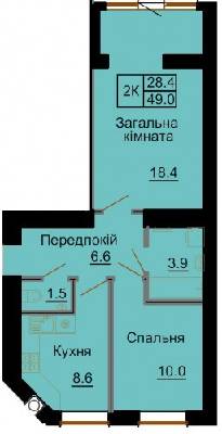 2-комнатная 49 м² в ЖК София Клубный от 15 500 грн/м², с. Софиевская Борщаговка