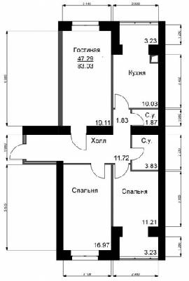 3-комнатная 83.03 м² в ЖК Софиевский квартал от 15 000 грн/м², с. Софиевская Борщаговка