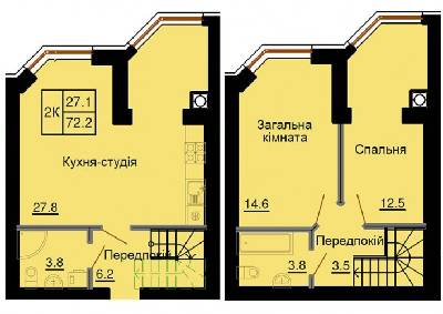 Двухуровневая 72.2 м² в ЖК София Клубный от 30 000 грн/м², с. Софиевская Борщаговка