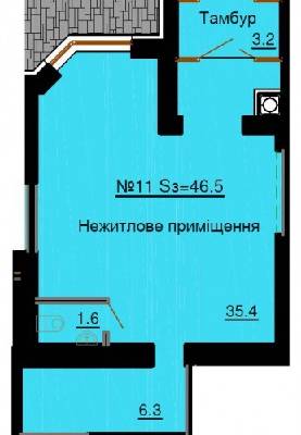Помещение свободного назначения 46.6 м² в ЖК София Клубный от застройщика, с. Софиевская Борщаговка
