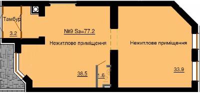 Помещение свободного назначения 77.2 м² в ЖК София Клубный от застройщика, с. Софиевская Борщаговка