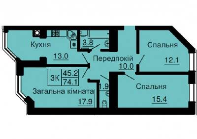 3-комнатная 74.1 м² в ЖК Sofia Nova от 35 000 грн/м², с. Новоселки