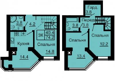 Двухуровневая 74.2 м² в ЖК Sofia Nova от 35 000 грн/м², с. Новоселки