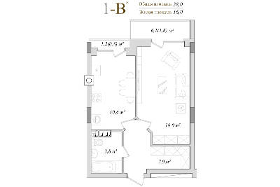 1-кімнатна 38 м² в КБ DeLuxe від 21 000 грн/м², м. Ірпінь