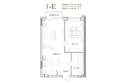 1-кімнатна 35.4 м² в КБ DeLuxe від 21 000 грн/м², м. Ірпінь
