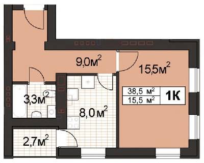 1-кімнатна 38.5 м² в ЖК Прованс-2 від забудовника, м. Ірпінь