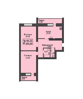2-кімнатна 89.49 м² в ЖК Левада від 13 500 грн/м², м. Бориспіль