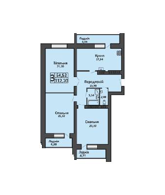 3-кімнатна 112.2 м² в ЖК Левада від 13 000 грн/м², м. Бориспіль