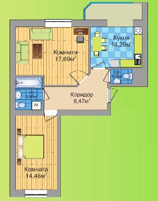 2-кімнатна 60.52 м² в ЖК Дубровка ЕкоГрад від забудовника, смт Ворзель