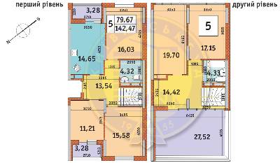 Двухуровневая 142.47 м² в ЖК Медовый от 18 900 грн/м², Киев