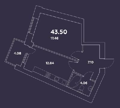 1-кімнатна 43.5 м² в ЖК Затишний квартал від 17 700 грн/м², с. Софіївська Борщагівка