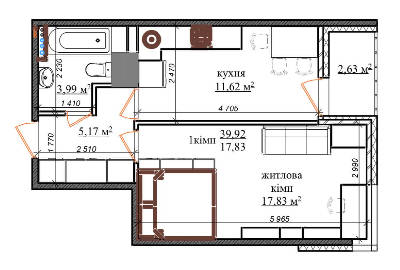 1-комнатная 39.92 м² в ЖК Грюнвальд от 19 800 грн/м², Киев