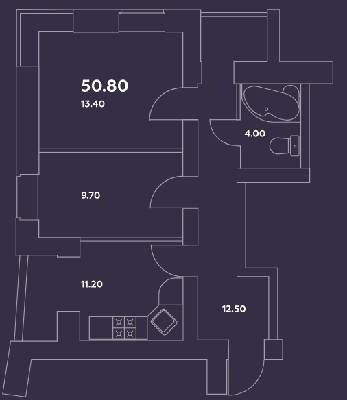 2-кімнатна 50.8 м² в ЖК Затишний квартал від 20 000 грн/м², с. Софіївська Борщагівка