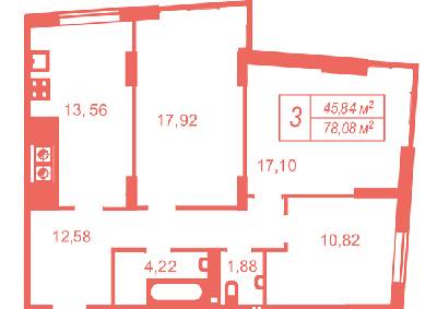 3-комнатная 78.08 м² в ЖК Crystal Avenue от 19 000 грн/м², с. Петропавловская Борщаговка