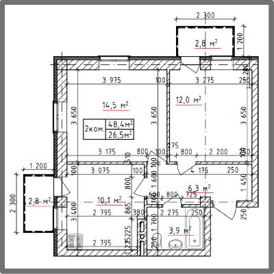 2-кімнатна 48.4 м² в КБ Ширма Club від 39 700 грн/м², Київ