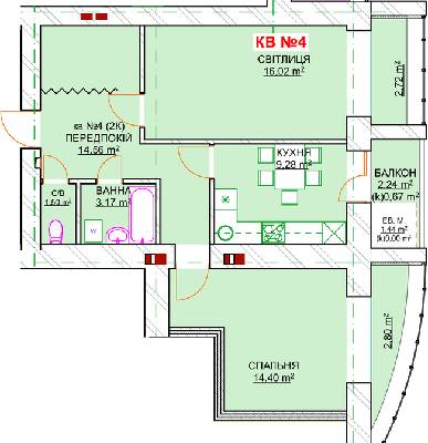 2-кімнатна 68.42 м² в ЖК Леваневського від 18 500 грн/м², м. Біла Церква