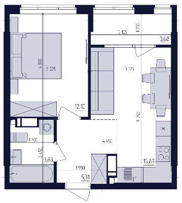 1-комнатная 38.81 м² в ЖК Современный квартал от 23 300 грн/м², Киев