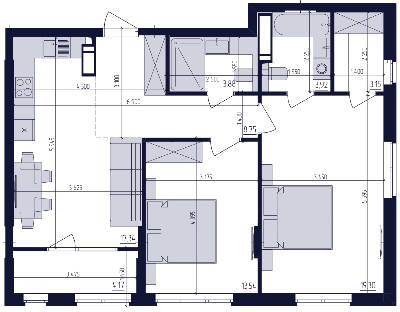 2-комнатная 74.05 м² в ЖК Современный квартал от 30 000 грн/м², Киев