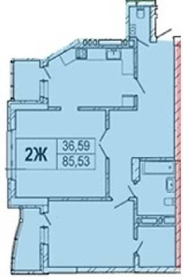 2-комнатная 85.53 м² в ЖК на  ул. Семьи Сосниных, 4А от 25 000 грн/м², Киев