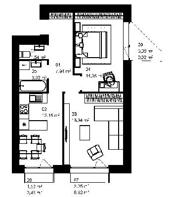 2-кімнатна 57.64 м² в ЖК City Lake від 14 000 грн/м², с. Шевченкове