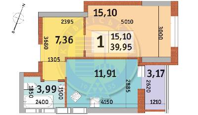 1-кімнатна 39.95 м² в ЖК Урлівський-2 від 24 050 грн/м², Київ