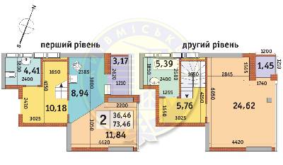 2-кімнатна 73.46 м² в ЖК Урлівський-2 від 17 314 грн/м², Київ