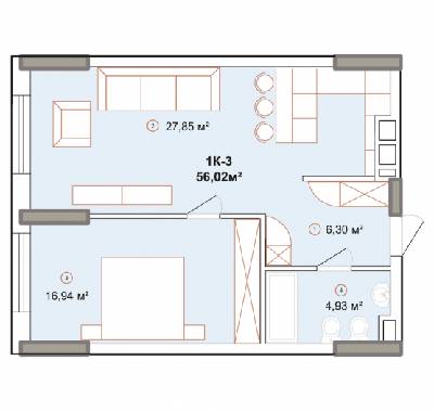 1-кімнатна 56.02 м² в ЖК Edelweiss House від 65 485 грн/м², Київ