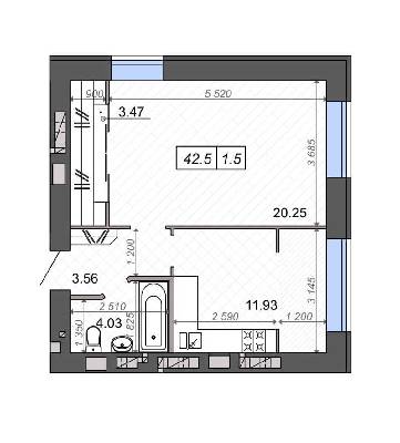 1-кімнатна 36.5 м² в ЖК Нові Метри Park від 25 000 грн/м², м. Ірпінь