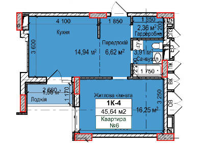 1-кімнатна 45.64 м² в ЖК Вишгород Сіті Парк від 16 300 грн/м², м. Вишгород
