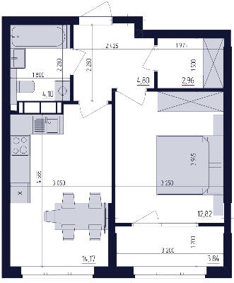 1-комнатная 42.46 м² в ЖК Современный квартал от 24 800 грн/м², Киев