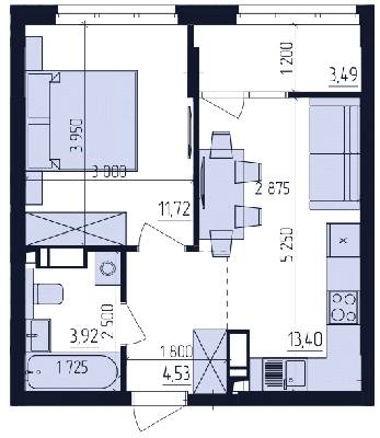 1-комнатная 37.06 м² в ЖК Современный квартал от 22 300 грн/м², Киев