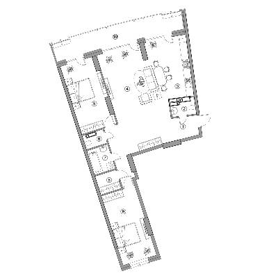 3-кімнатна 114.2 м² в ЖК Aria від 60 550 грн/м², Київ