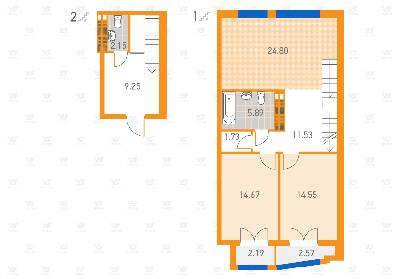 2-комнатная 89.33 м² в ЖК SOLAR CITY от 20 700 грн/м², Киев