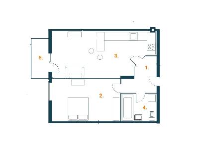 1-комнатная 38 м² в ЖК Аврора от застройщика, г. Буча