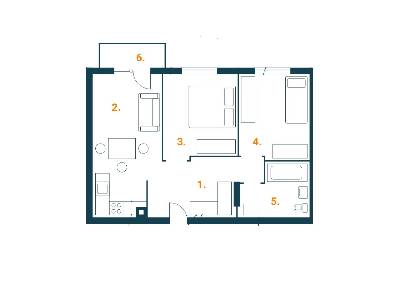 2-кімнатна 57.6 м² в ЖК Аврора від забудовника, м. Буча