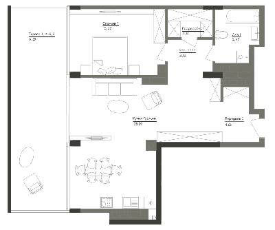 1-кімнатна 79.26 м² в ЖК Washington Concept House від 49 451 грн/м², Київ