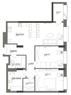 2-кімнатна 84.92 м² в ЖК Washington Concept House від 63 973 грн/м², Київ