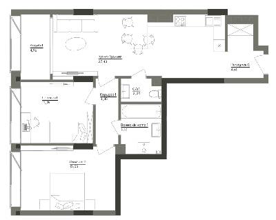 2-кімнатна 75.15 м² в ЖК Washington Concept House від 63 973 грн/м², Київ